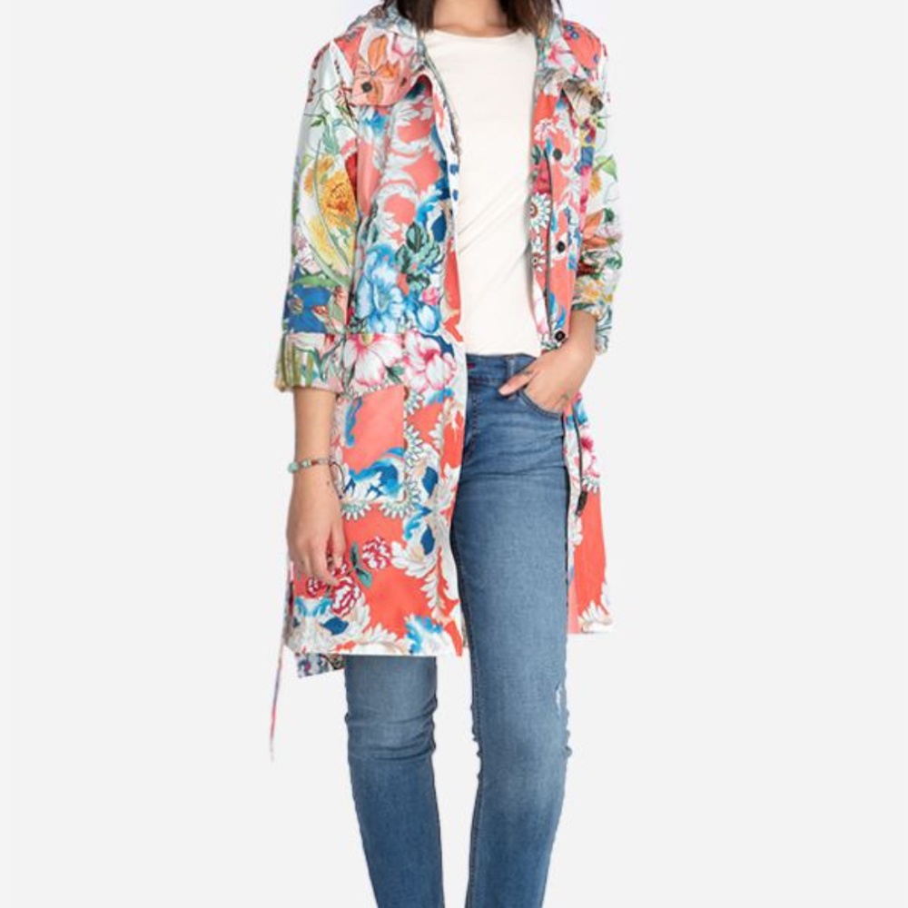 JOHNNY WAS UMBRIA RAINCOAT NWT XS REVERSIBLE